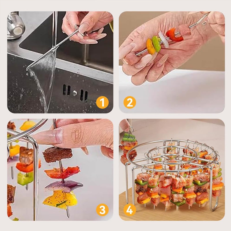 ๐ฅ Crispy Restaurant-Style Kebabs At Home โ Vertical Air Fryer Skewer Rack ๐ข