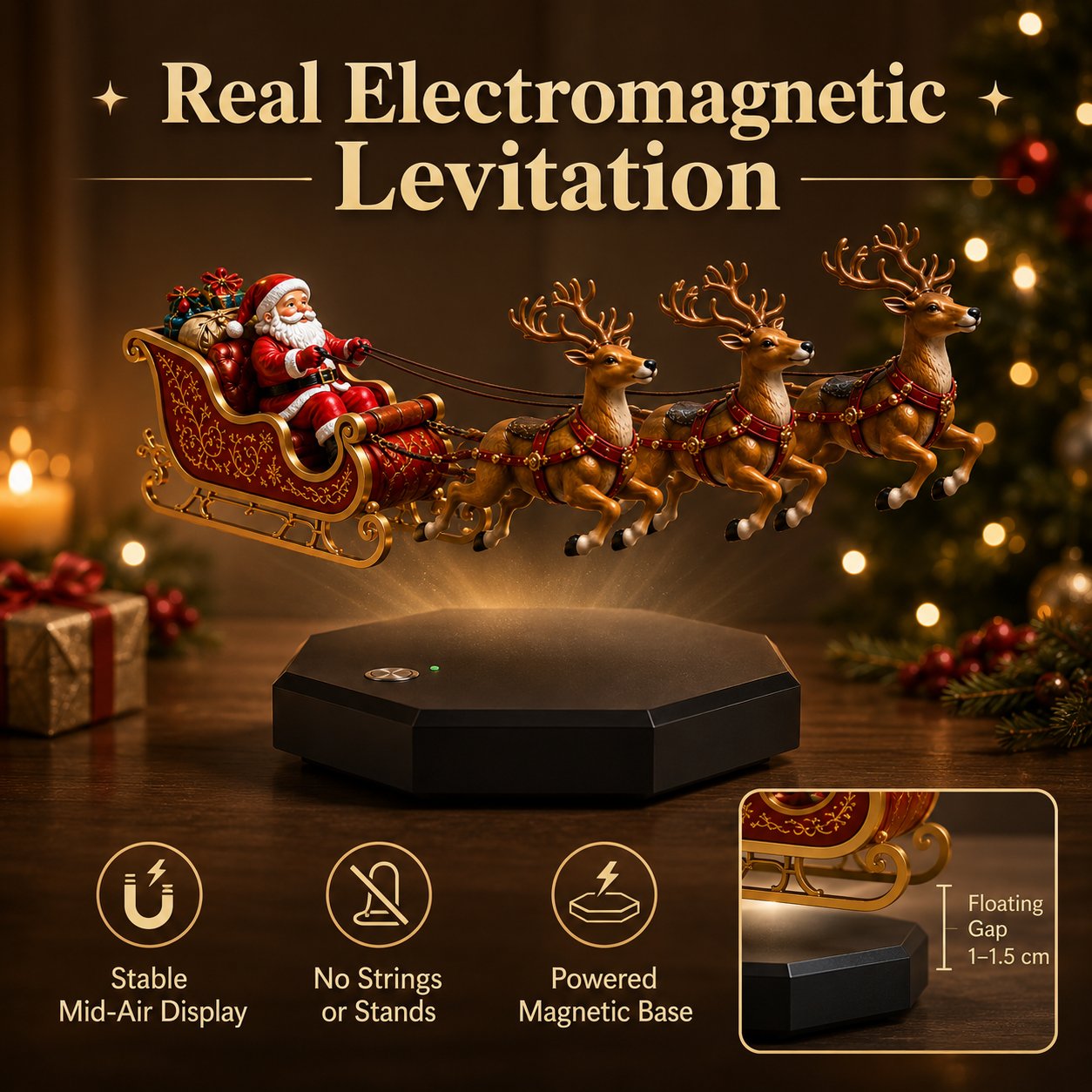 Levitating Santa’s Sleigh — The Floating Christmas Wonder Everyone Will Talk About! 🎅✨
