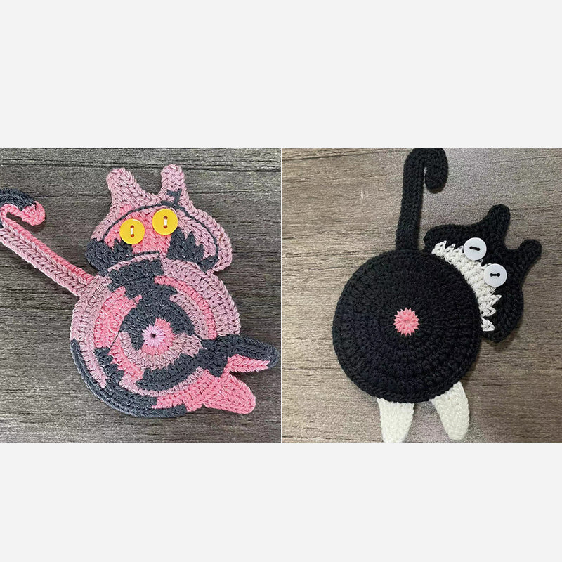 🐾 Handvirkade Underlägg "Kattstjärt" 😺 | Unikt & Gulligt – För den Perfekta Fikastunden! 💖