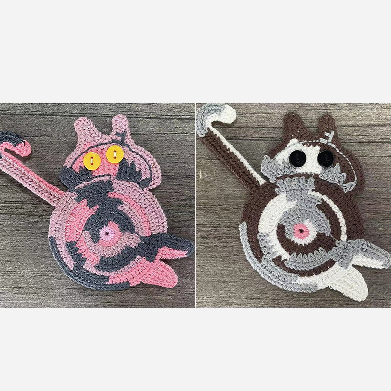 🐾 Handvirkade Underlägg "Kattstjärt" 😺 | Unikt & Gulligt – För den Perfekta Fikastunden! 💖