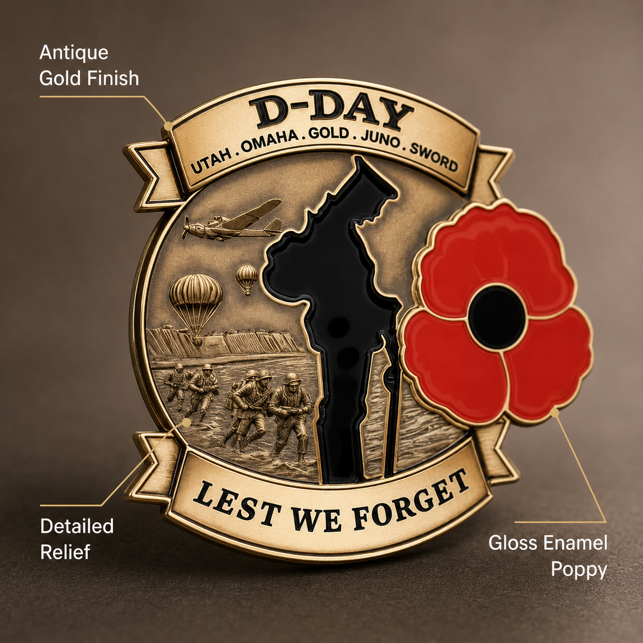 "All Gave Some, Some Gave All" 🌹 80th Anniversary Honor Brooch
