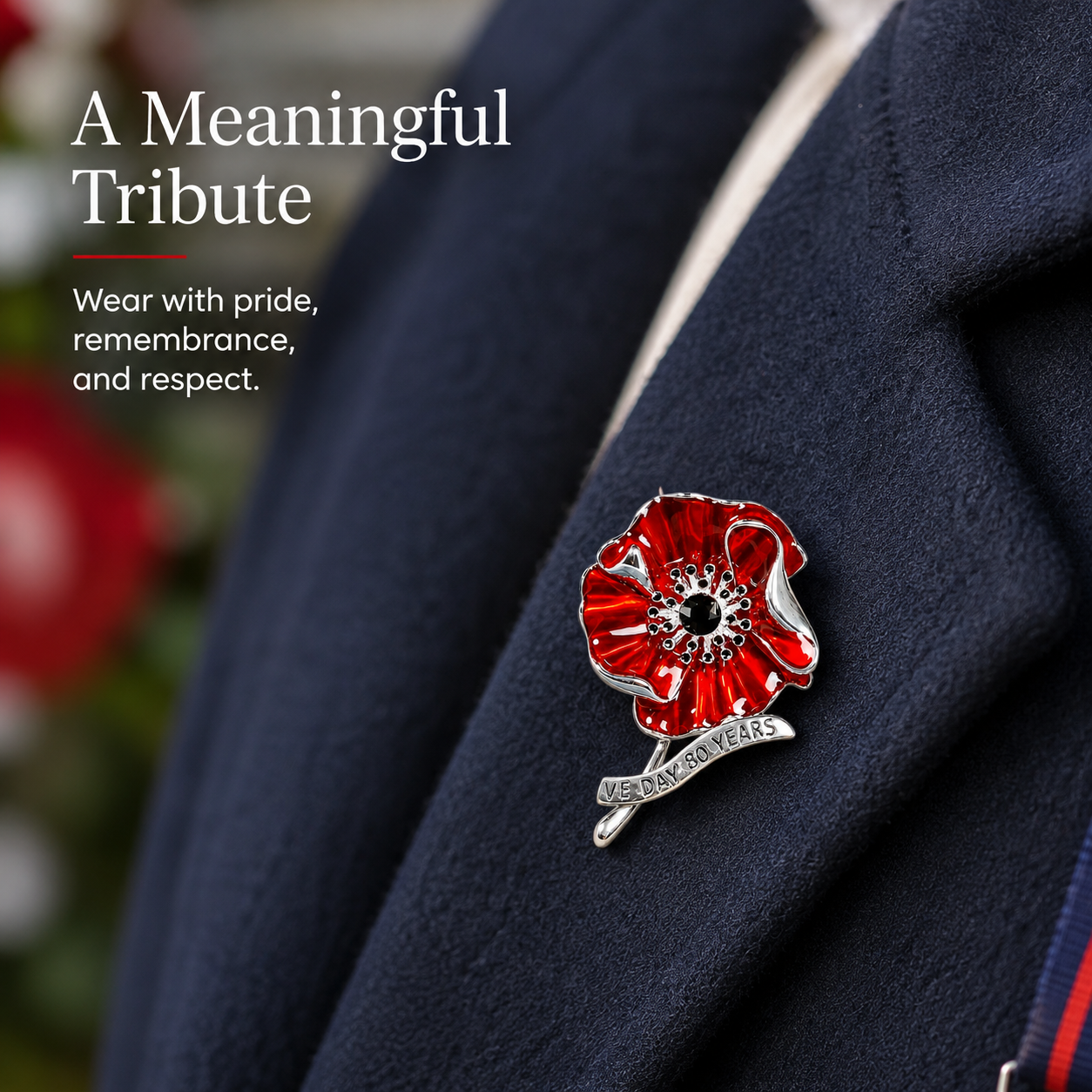 🌺🕊️ VE Day 80th Anniversary Poppy Brooch-Honour Their Sacrifice. Cherish Their Legacy