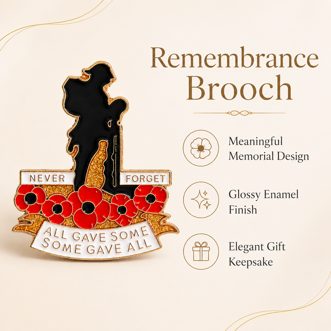 🌹 Honor Their Service | 111th Anniversary Red Poppy Brooch 🎖️