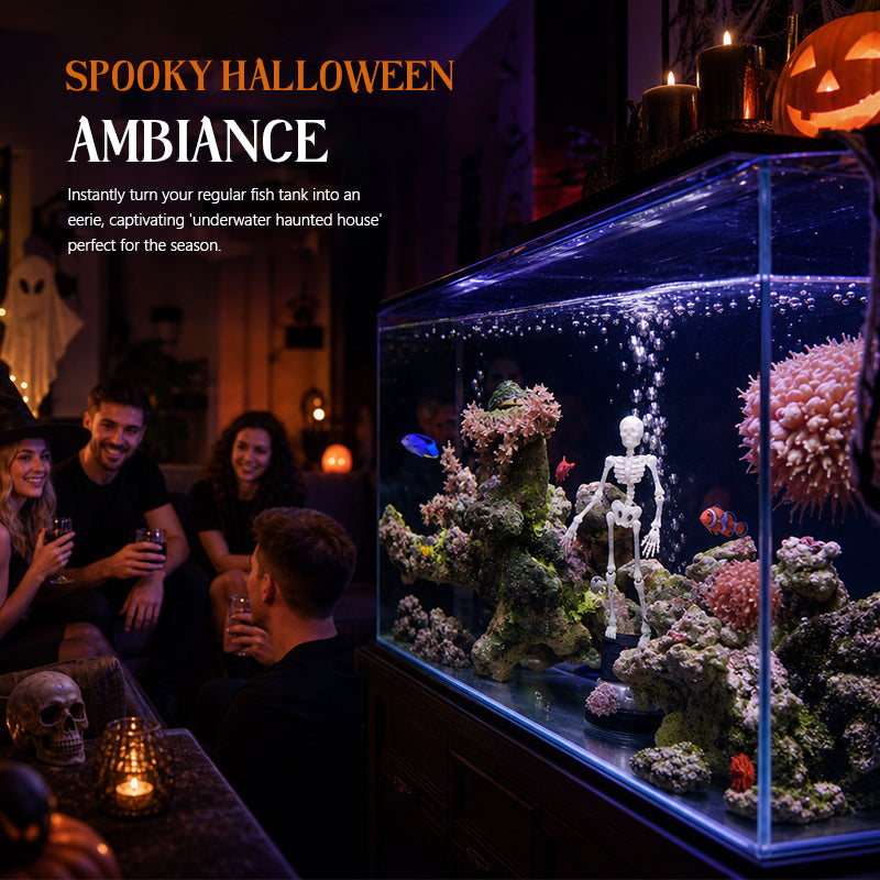 Spooky Season Must-Have! Dynamic Skeleton Aquarium Decor – Bring Your Fish Tank to Life This Halloween! 🎃💀