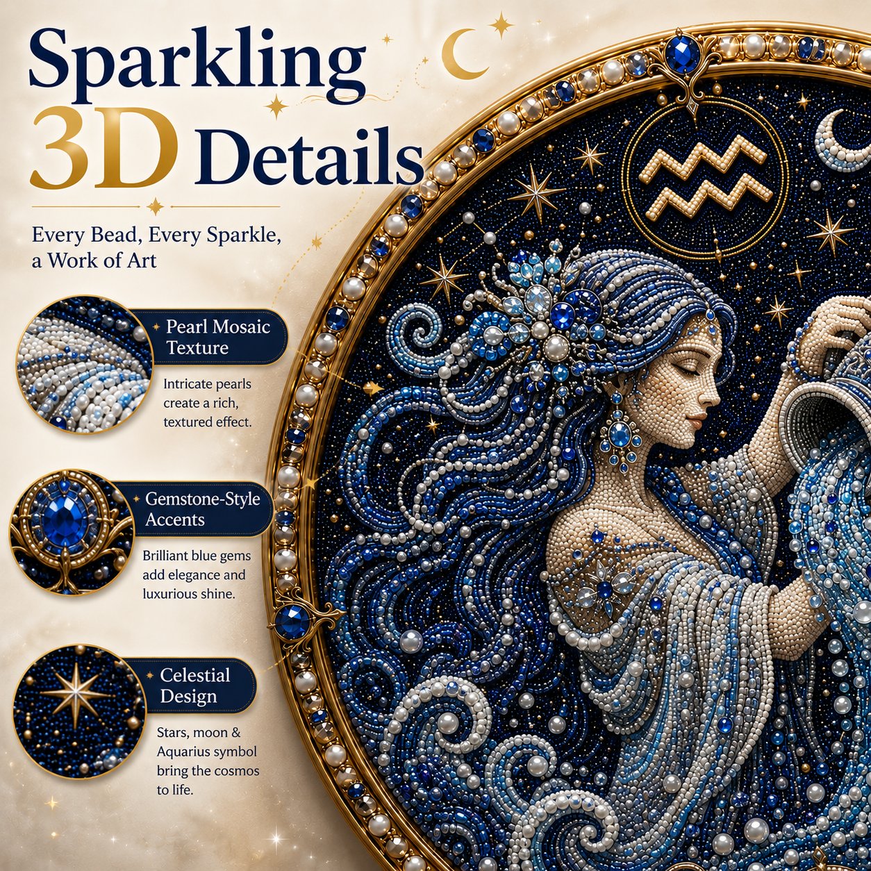 🎁 The Most Thoughtful Personal Gift: 3D Zodiac Gem & Pearl Art