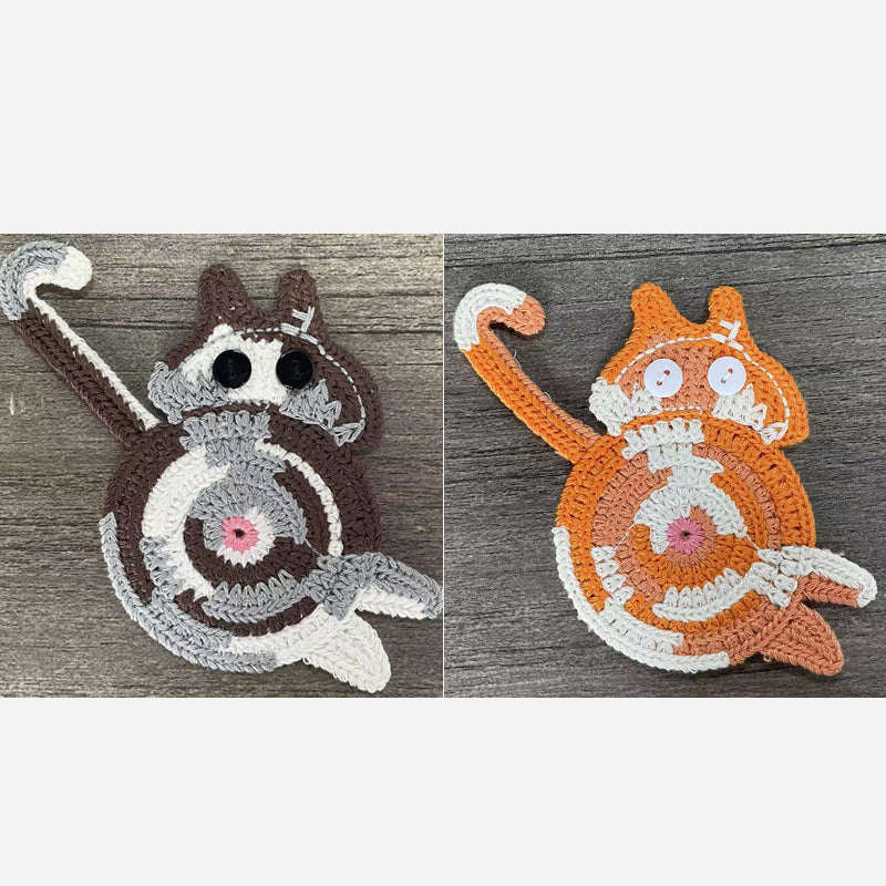 🐾 Handvirkade Underlägg "Kattstjärt" 😺 | Unikt & Gulligt – För den Perfekta Fikastunden! 💖