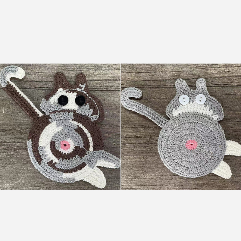🐾 Handvirkade Underlägg "Kattstjärt" 😺 | Unikt & Gulligt – För den Perfekta Fikastunden! 💖