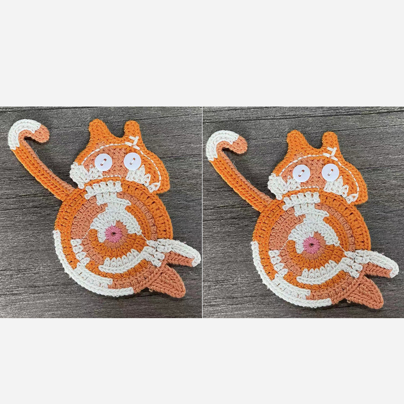 🐾 Handvirkade Underlägg "Kattstjärt" 😺 | Unikt & Gulligt – För den Perfekta Fikastunden! 💖