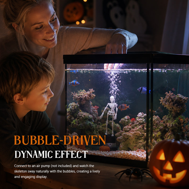 Spooky Season Must-Have! Dynamic Skeleton Aquarium Decor – Bring Your Fish Tank to Life This Halloween! 🎃💀