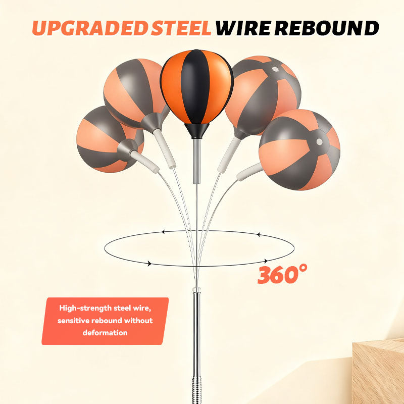 💥 Black Friday: 50 % rabatt! 🥊 Slagpåse med speedboll ⭐ | Höjdjusterbar & ljudlös | Extra stark sugkopp 🏠