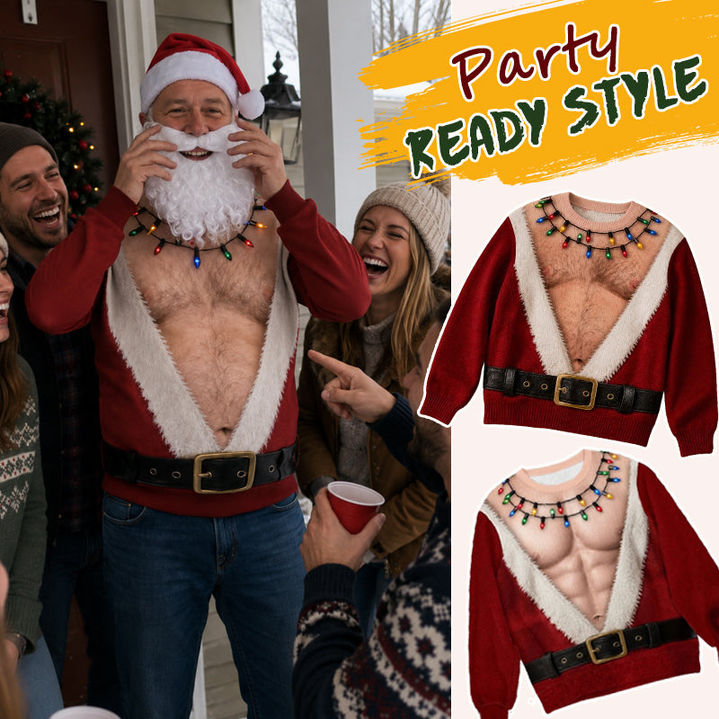 Funny Santa Long Sleeve Shirt — The Ultimate Ugly Christmas Party Ice-Breaker! 🎅😂