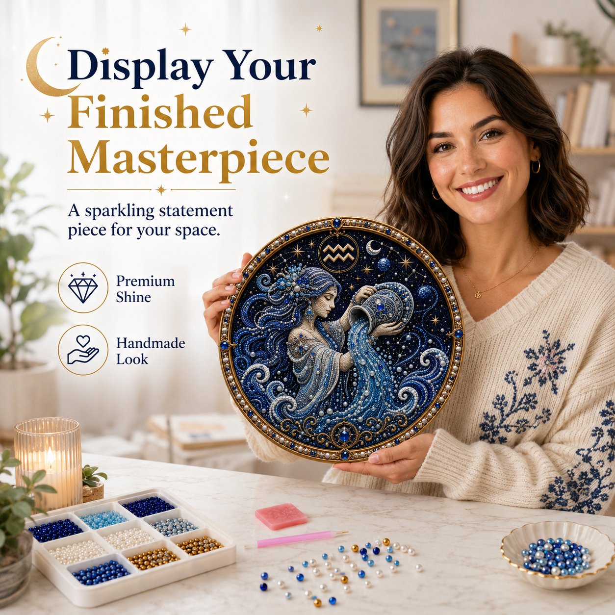 🎁 The Most Thoughtful Personal Gift: 3D Zodiac Gem & Pearl Art