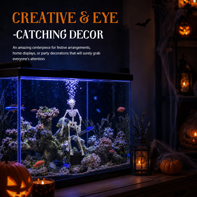 Spooky Season Must-Have! Dynamic Skeleton Aquarium Decor – Bring Your Fish Tank to Life This Halloween! 🎃💀