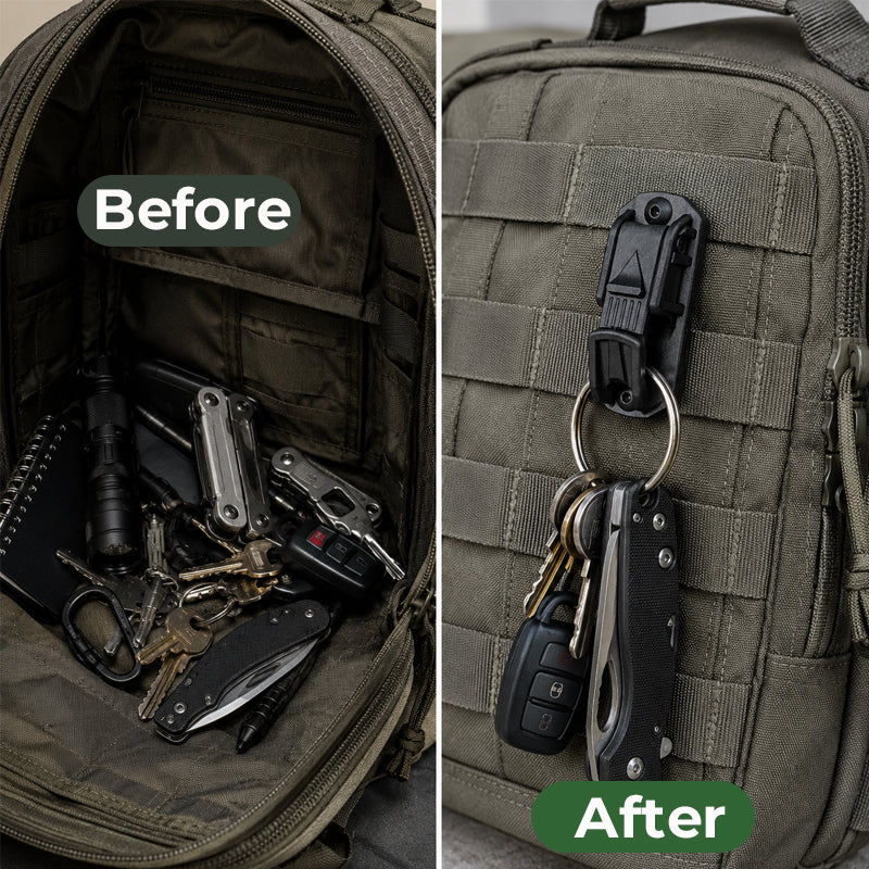 Stop Pocket Rattle! 🔑 Heavy-Duty Quick-Release Tactical EDC Keychain