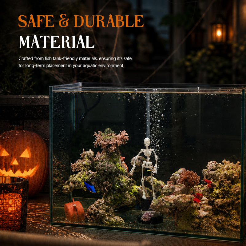 Spooky Season Must-Have! Dynamic Skeleton Aquarium Decor – Bring Your Fish Tank to Life This Halloween! 🎃💀