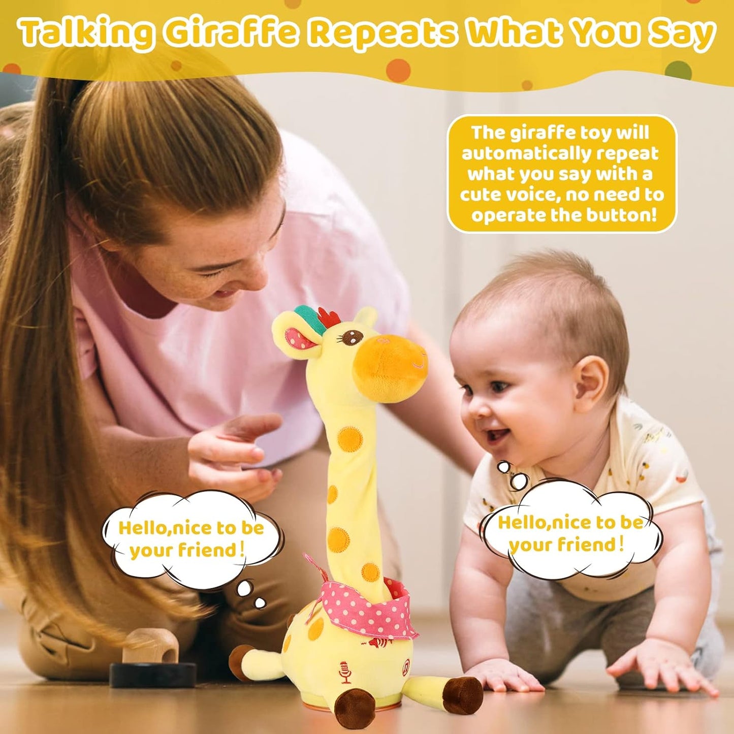 🎉 Bestseller Giraffe Plush Toy | Sings, Dances & Repeats What You Say (Interactive) 🦒🎶