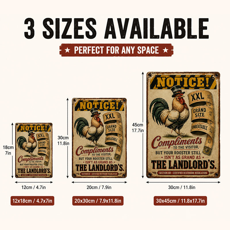 😂 Guaranteed Laughs! Vintage Rooster Metal Sign for Man Cave & Home Bar 🍻