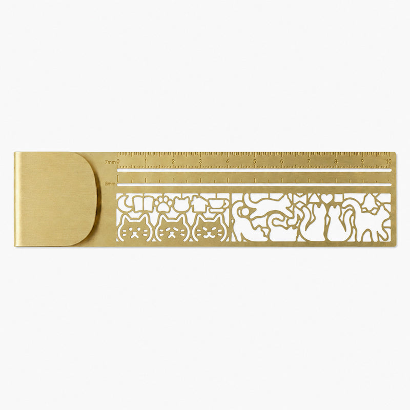 Stop Dog-Earing Your Books! 📚 Premium 2-in-1 Cat Metal Bookmark Ruler