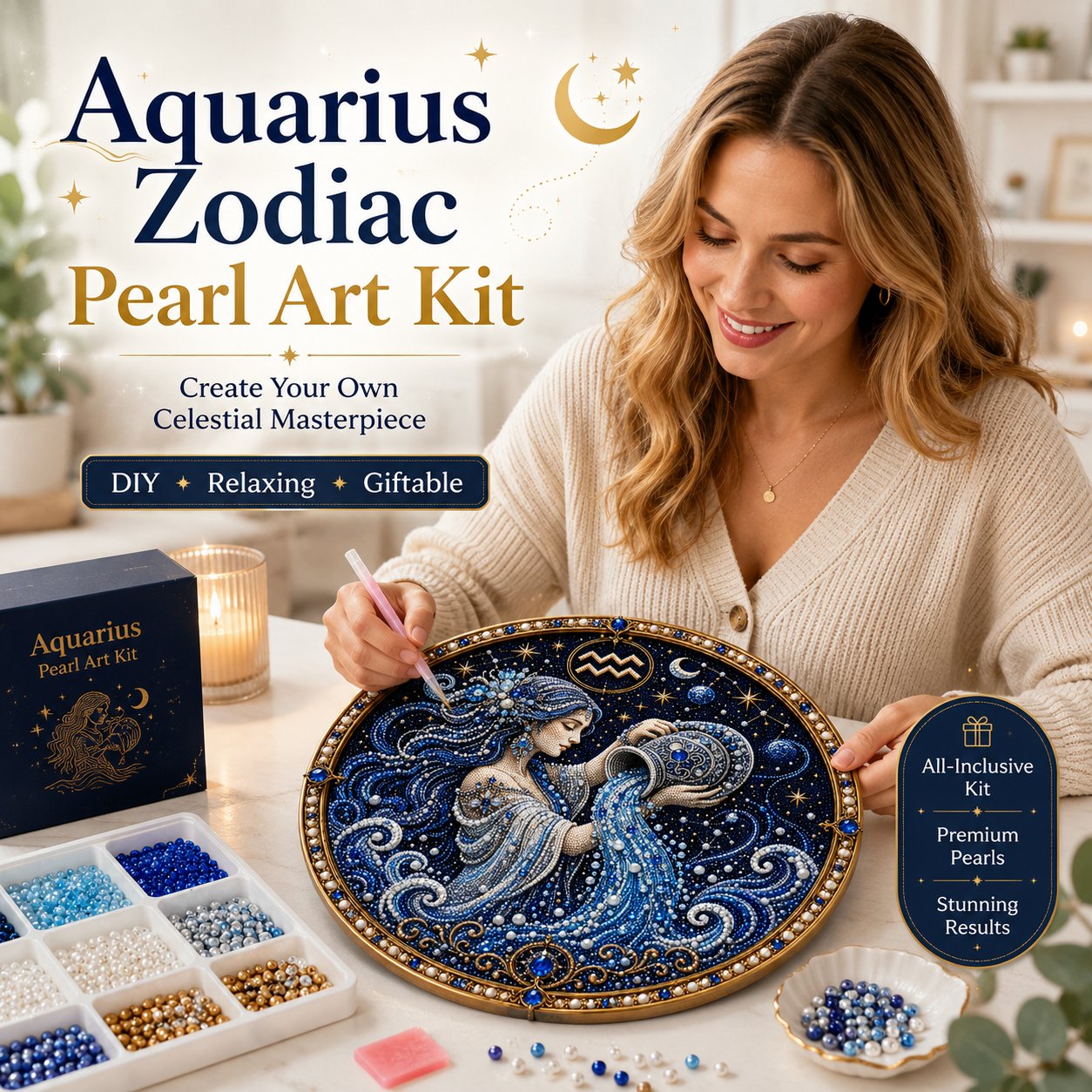 🎁 The Most Thoughtful Personal Gift: 3D Zodiac Gem & Pearl Art