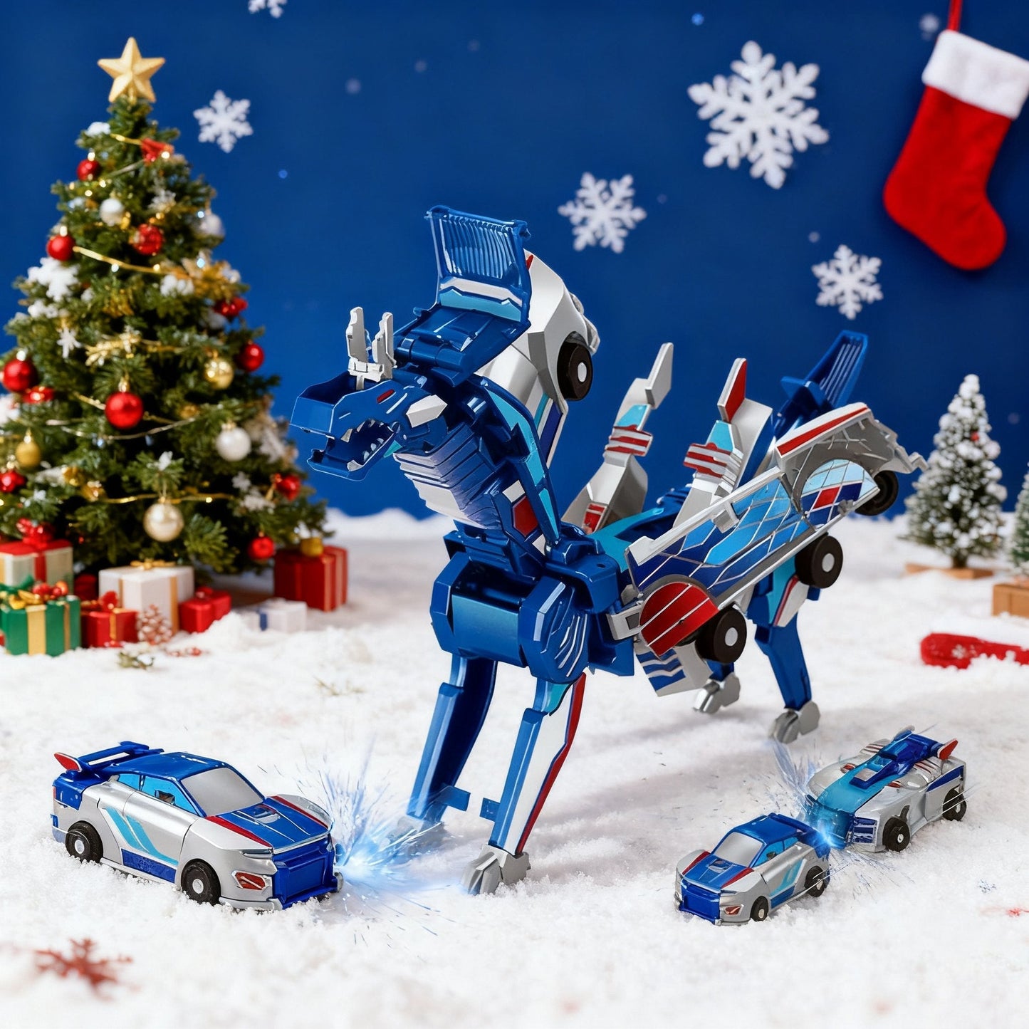 💥 2-in-1 Transforming Dinosaur Car Toy 🦖 | Magnetic Crash Conversion Vehicle ✨ | Christmas Gift for Kids