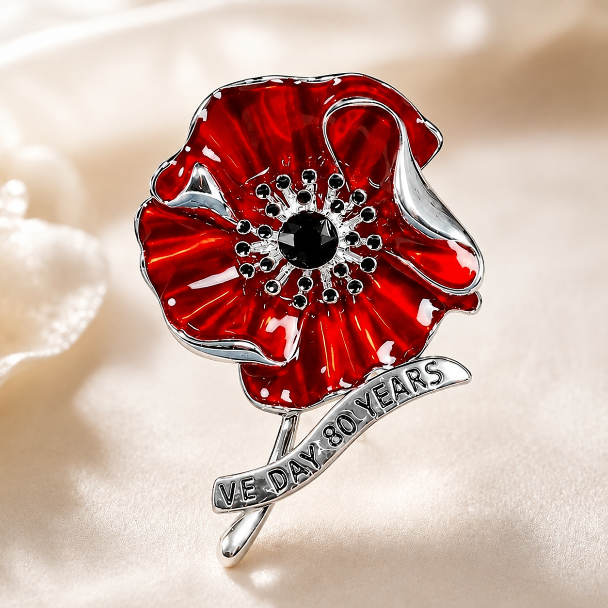 🌺🕊️ VE Day 80th Anniversary Poppy Brooch-Honour Their Sacrifice. Cherish Their Legacy