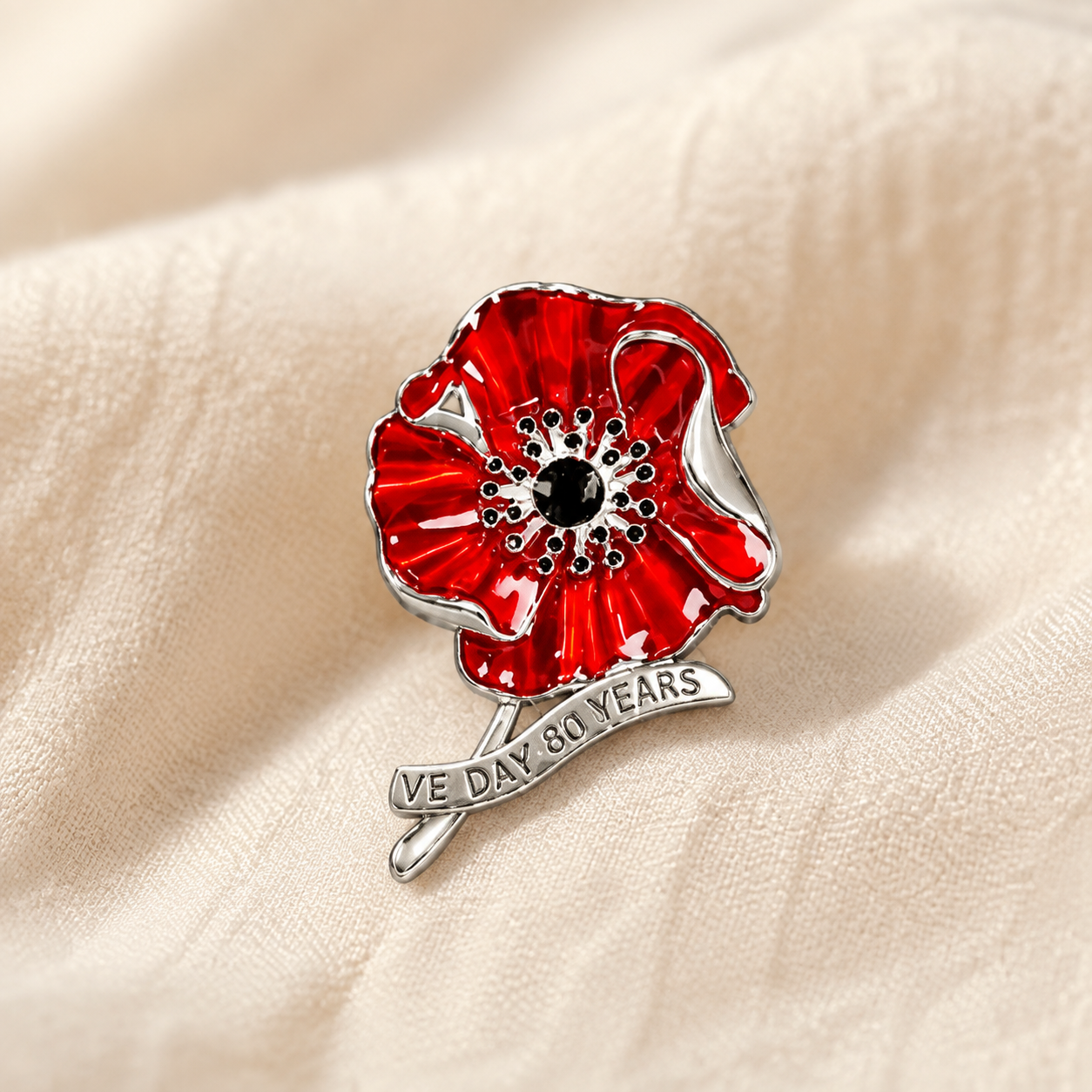 🌺🕊️ VE Day 80th Anniversary Poppy Brooch-Honour Their Sacrifice. Cherish Their Legacy