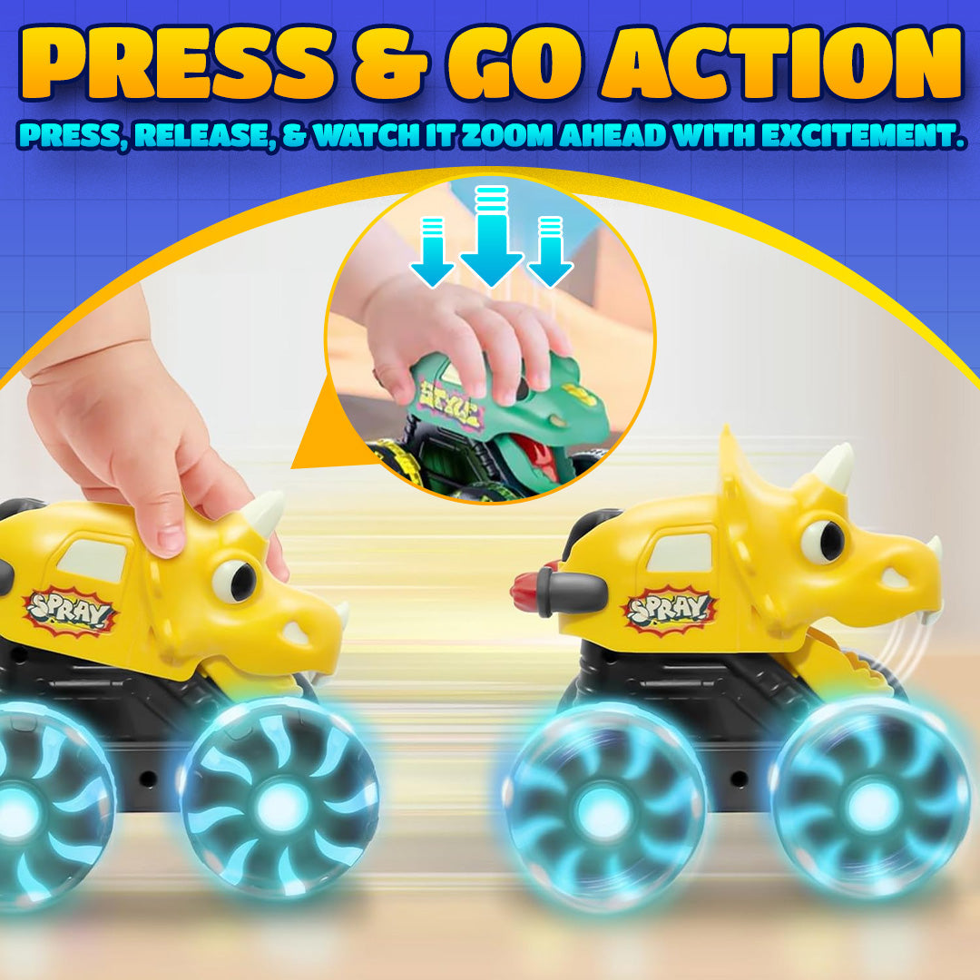 🚗 Press & Go Dino Truck for Toddlers | With Motion-Activated LED Light ✨