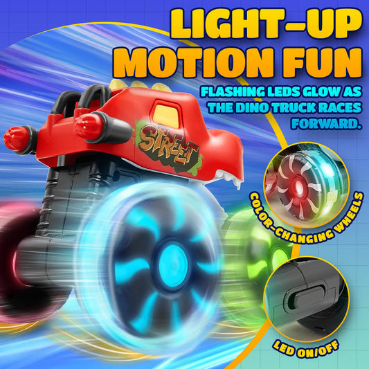🚗 Press & Go Dino Truck for Toddlers | With Motion-Activated LED Light ✨