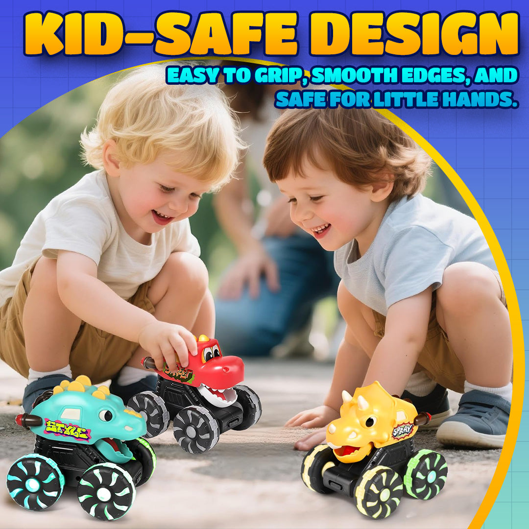 🚗 Press & Go Dino Truck for Toddlers | With Motion-Activated LED Light ✨