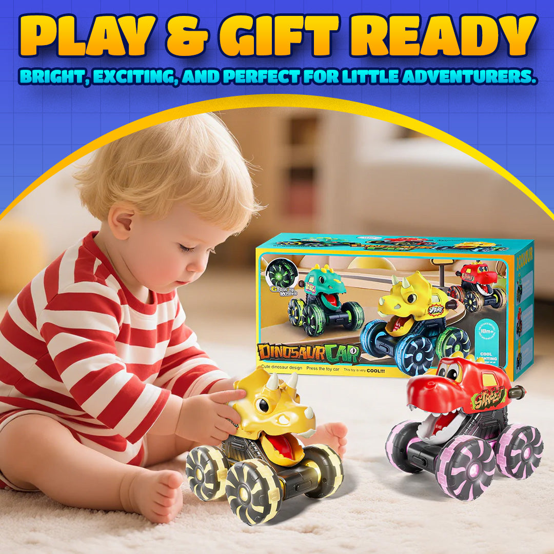 🚗 Press & Go Dino Truck for Toddlers | With Motion-Activated LED Light ✨