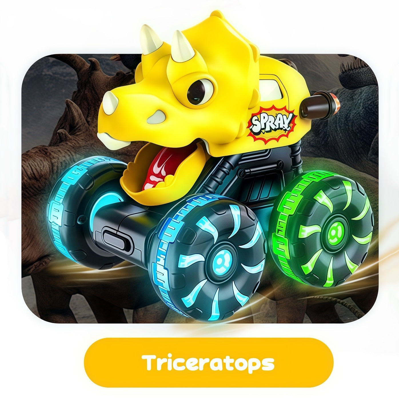 🚗 Press & Go Dino Truck for Toddlers | With Motion-Activated LED Light ✨