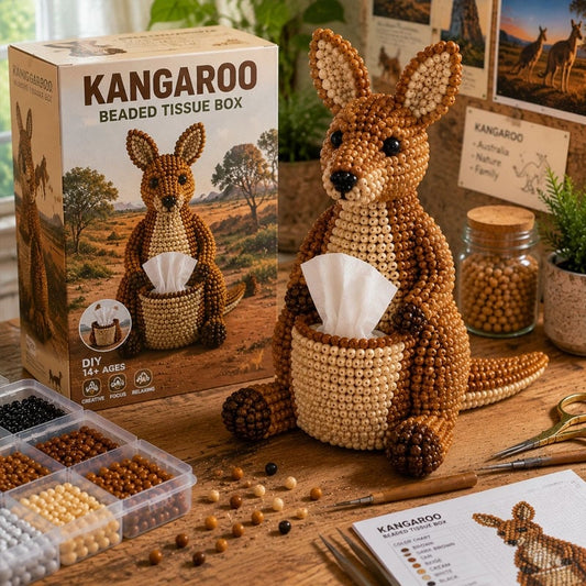 🔥 3D Beaded Animal Tissue Box Craft Kit ✨ Cozy Handcrafted Home Decor Boutique 🐾