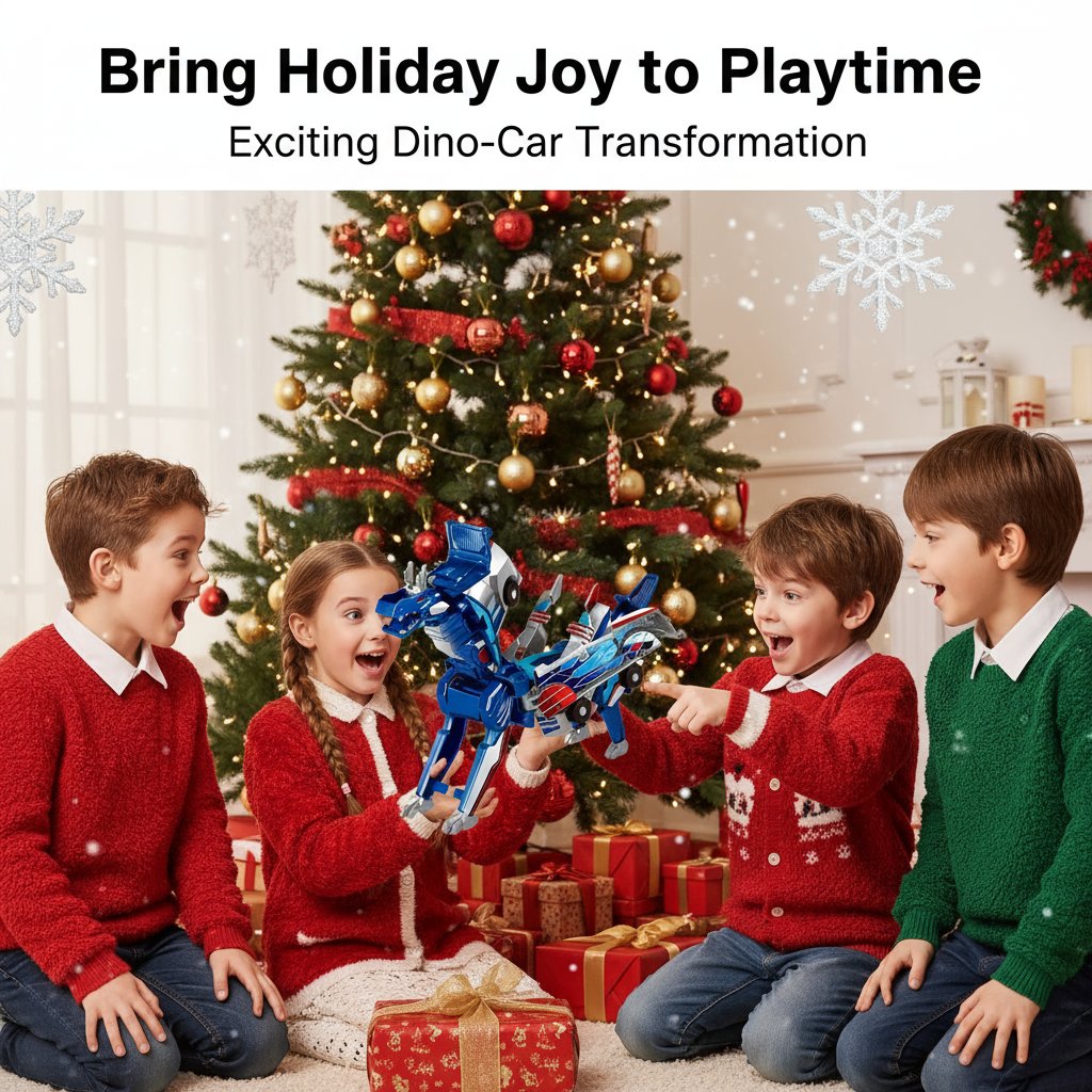 💥 2-in-1 Transforming Dinosaur Car Toy 🦖 | Magnetic Crash Conversion Vehicle ✨ | Christmas Gift for Kids