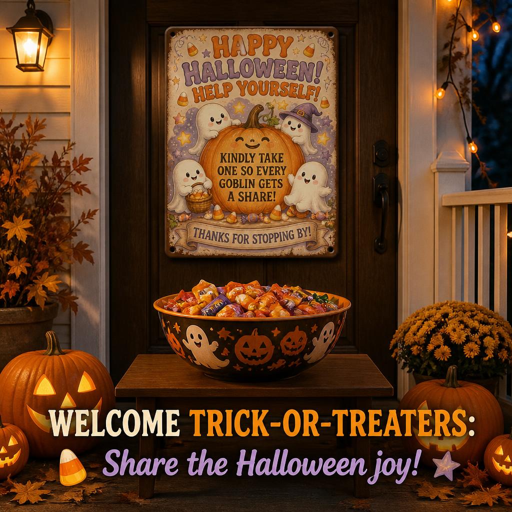 👻 Enjoy the Party! Keep the Magic Alive for Every Kid with This Vintage Halloween Porch Sign 🎃