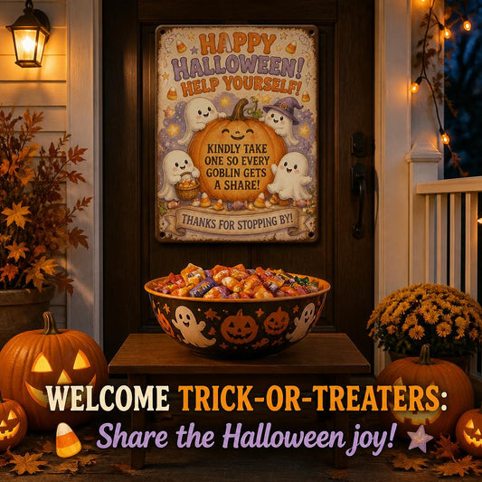 👻 Enjoy the Party! Keep the Magic Alive for Every Kid with This Vintage Halloween Porch Sign 🎃