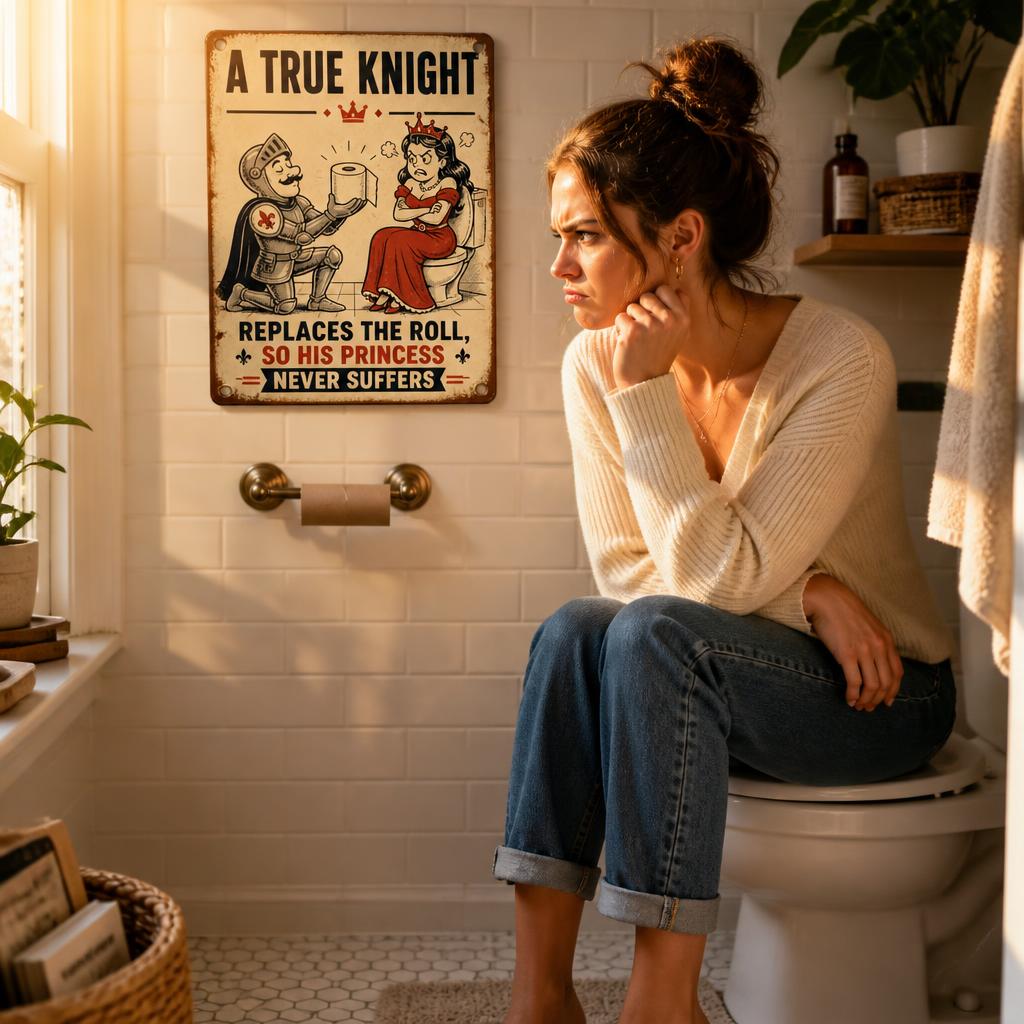 Never Argue Over Empty Rolls Again 🚽 Funny Toilet Paper Sign for Couples